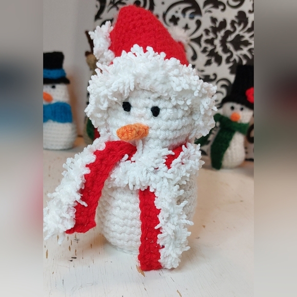Christmas Crochet Santa Snowman Handmade (by me!) Holiday Decoration Unique Gift - Picture 6 of 8
